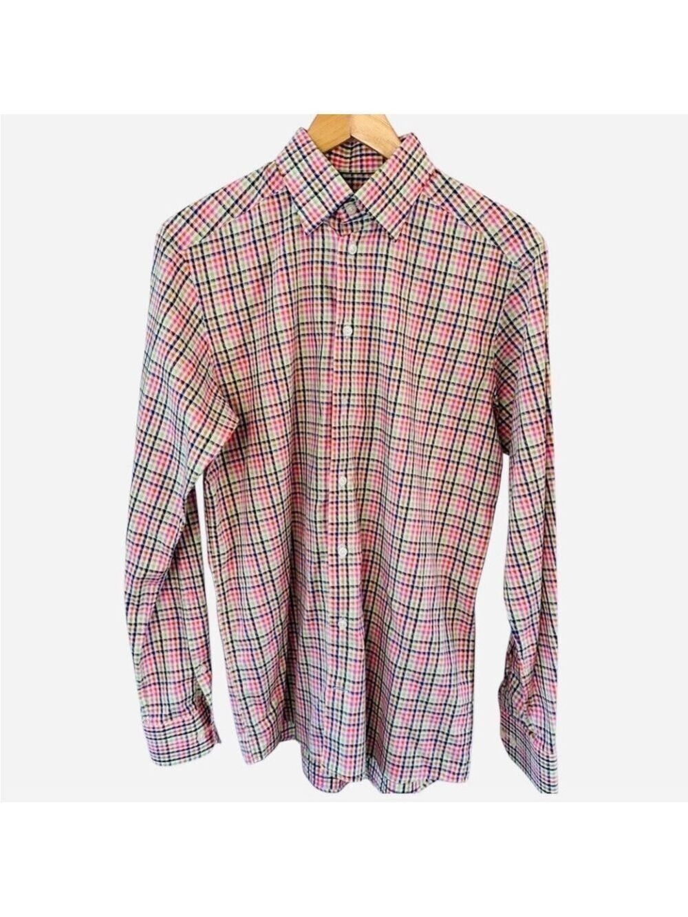 ETON PLAID  Button Down Shirt Preppy Men’s Sz 15